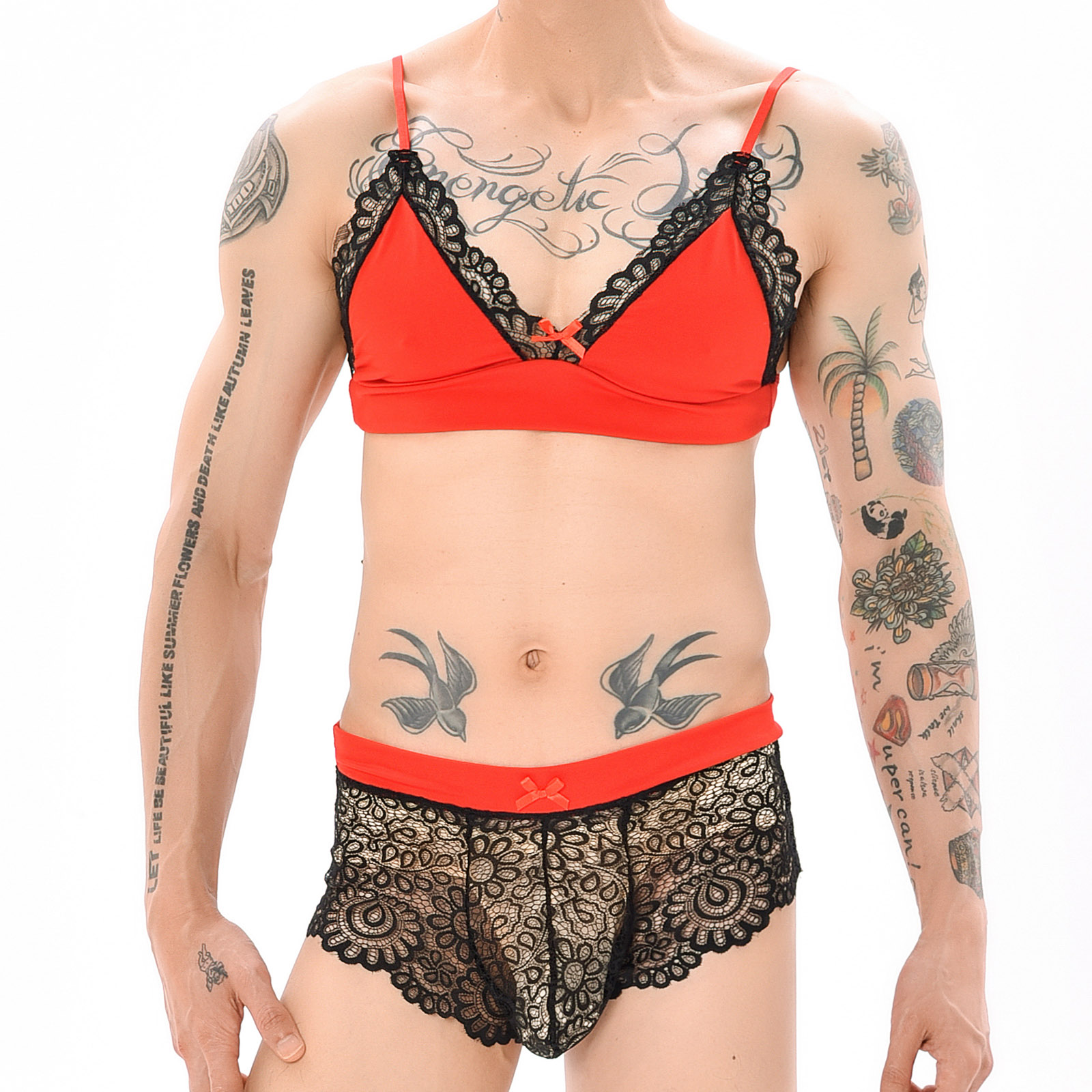 Sheer Mesh Bra - Ensemble de lingerie érotique pour hommes,